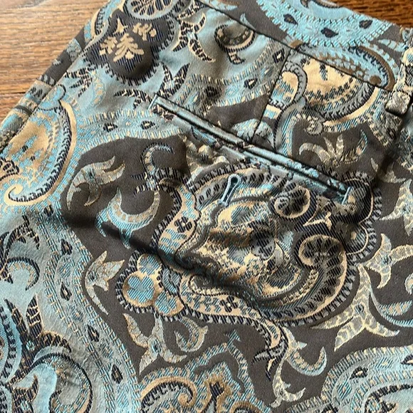 Express Brocade Satin Slacks 8 wide leg - Picture 6 of 9